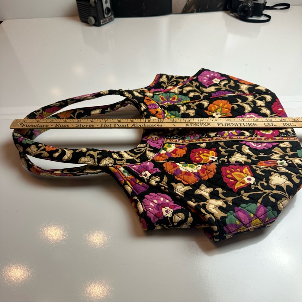 Vera Bradley Black and Multicolor Floral Shoulder Bag - Picture 9 of 9